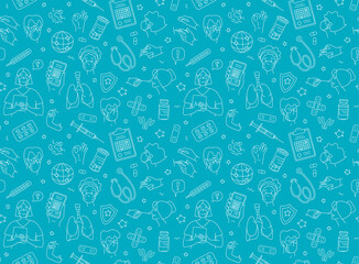 Time for vaccination. Patients at the doctor in the hospital are vaccinated