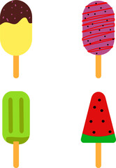 Ice creams set vector illustration