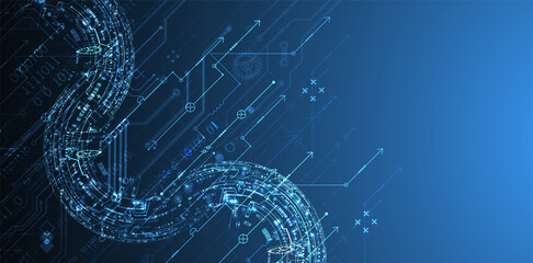 Abstract background on technological and scientific topics. Various techno details. Vector.