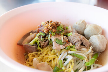 egg noodles with beef and offal, Thai food