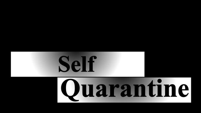 Self Quarantine lower third with metallic text effect in high resolution Quicktime Alpha Channel.