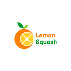 lemon squash logo template, simple logo selling fresh lemon drink, minimalist logo for brands and companies
