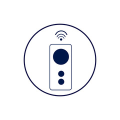 Smart music system icon illustration. Column with wi-fi symbol