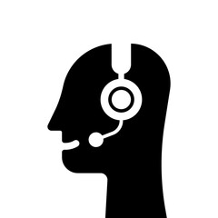 black abstract head like hotline or support service