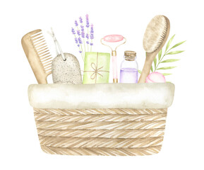 Watercolor Wicker Basket Illustration