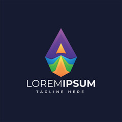 colorful travel modern logo template vector