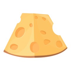 French cheese icon cartoon vector. Swiss cheddar. Head cheese slice