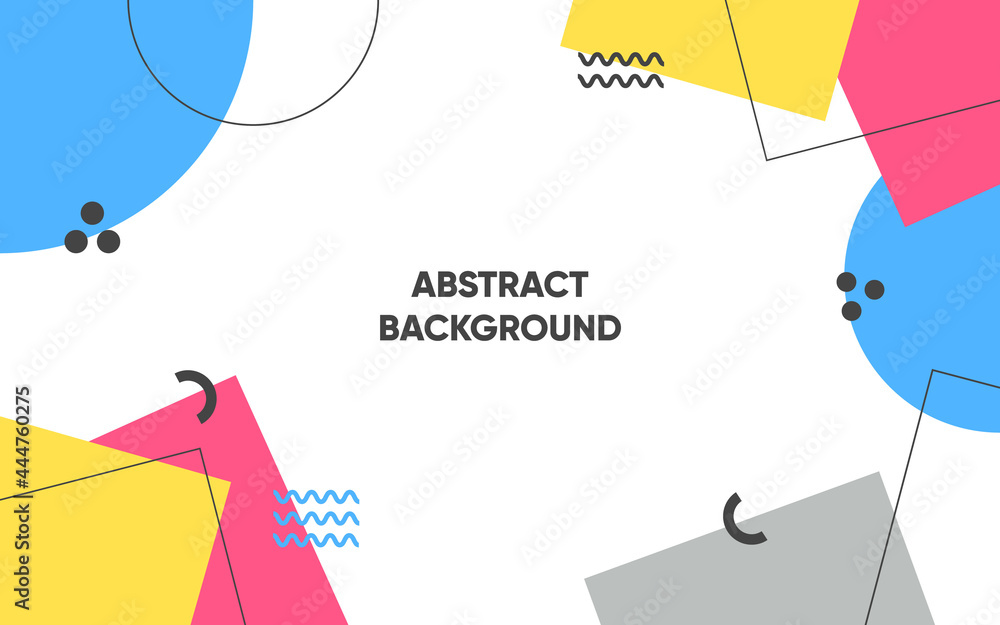 Poster vector abstract creative background with memhis geometric trendy style. banner design template for s