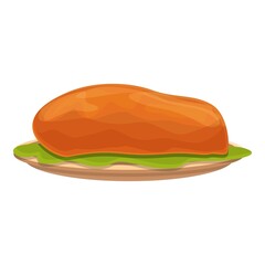 Cooked meat icon cartoon vector. Steak food. Beaf roast cooked