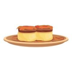 Gourmet dish icon cartoon vector. Food plate. Dinner meal