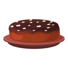 Chocolate pie icon cartoon vector. Cake marshmallow. Food chocolate snack