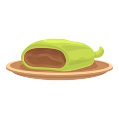 Vegetable roll icon cartoon vector. Chicken wrap. Vegetable food