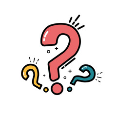 Question bubbles line icon, Ask help sign, Faq questionnaire symbol Line style question bubbles icon. Line art concept vector illustration