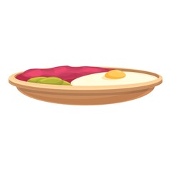 Fried egg icon cartoon vector. Breakfast yolk. Fried egg omelette