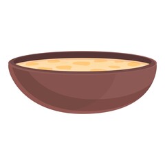 Cheese soup icon cartoon vector. Cream broth plate. Chicken bowl