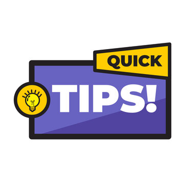 Quick tips, helpful tricks, tooltip, hint for website. banner with useful information. Vector icon of solution, advice. blue speech bubble with outline black.