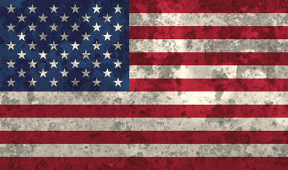 American flag grunge background backdrop - High quality detailed USA flag illustration with dirty elements