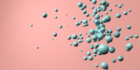 3D render of different size of spheres