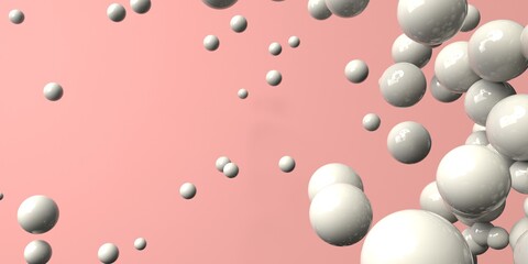 3D render of different size of spheres