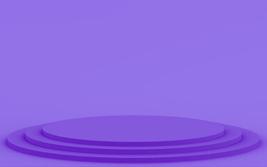 Fototapeta na wymiar Abstract 3d purple violet color cylinder podium minimal studio background.