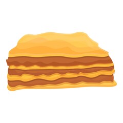 Lasagna pasta icon cartoon vector. Isolated lasagne. Italian dish