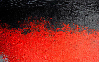 red and black Hand drawn painting Brushstrokes oil paint. Modern art. Contemporary art.Abstract art background. Oil painting on canvas texture pattern Abstract acrylic painting