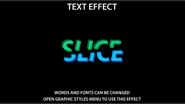 Slice Text Effect Vector Illustration Editable