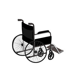 Fototapeta na wymiar Wheelchair isolated on a white background. A vehicle for people with disabilities. Vector illustration in black and white.