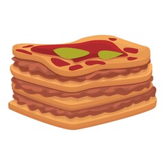 Sauce lasagna icon cartoon vector. Lasagne pasta. Baked italian dish