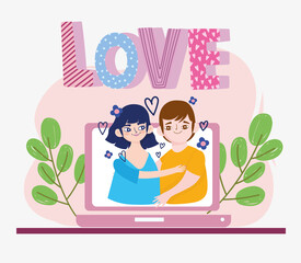 couple dating by internet