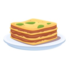 Breakfast lasagna icon cartoon vector. Lasagna italian pasta. Meat menu dish