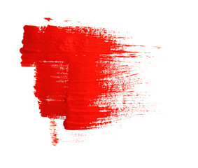 red oil paint brush strokes isolated on white background hand drawn acrylic paint brush Red brush stroke isolated on grunge background