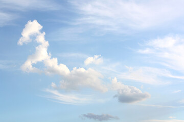 
White clouds on the blue sky. Cumulus clouds as background.