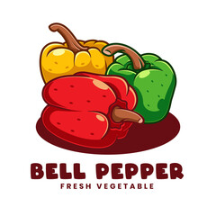 Bell Pepper Cartoon Logo Template