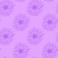 Fototapeta na wymiar Gerbera daisy floral seamless pattern