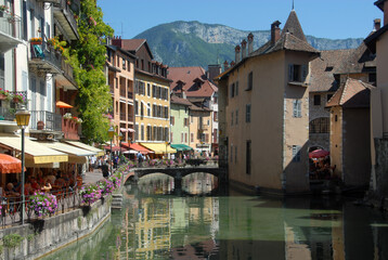 Annecy is a mountain town in southeastern France that lies at the point where Lake Annecy meets the river Thiou.