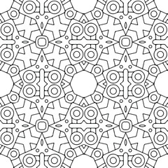 Seamless vector pattern in geometric ornamental style. Black and white pattern.