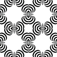 Seamless vector pattern in geometric ornamental style. Black and white pattern.