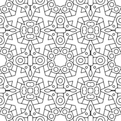 Fototapeta premium Seamless vector pattern in geometric ornamental style. Black and white pattern.