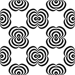 Seamless vector pattern in geometric ornamental style. Black and white pattern.