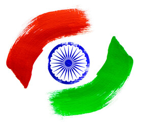 Watercolor flag background India 15th of August Independence Day Celebration
