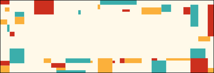 Vector illustration background of retro and colorful ragged cubes. copy space, graphic, abstract, web header, banner