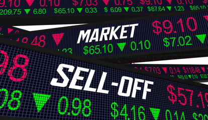 Stock Market Sell-Off Share Prices Down Fall Loss Trend 3d Illustration