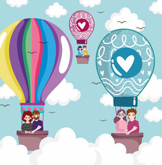 couples traveling air balloon