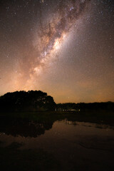 Under the galaxy and starry skies