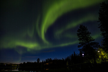 Northern lights in Kiruna, Lapland, Northern Sweden