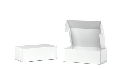 Blank tuck in flap packaging box mockup