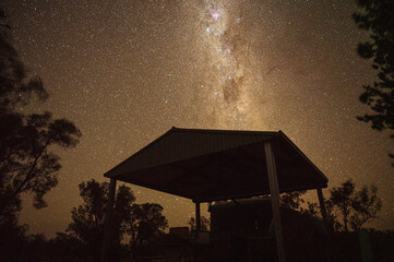 Under the galaxy and starry skies