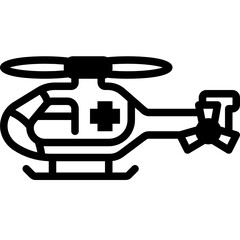 helicopter solid line icon