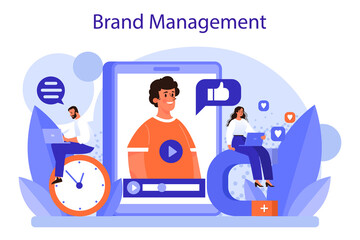 Brand management concept. Unique design of a company creation